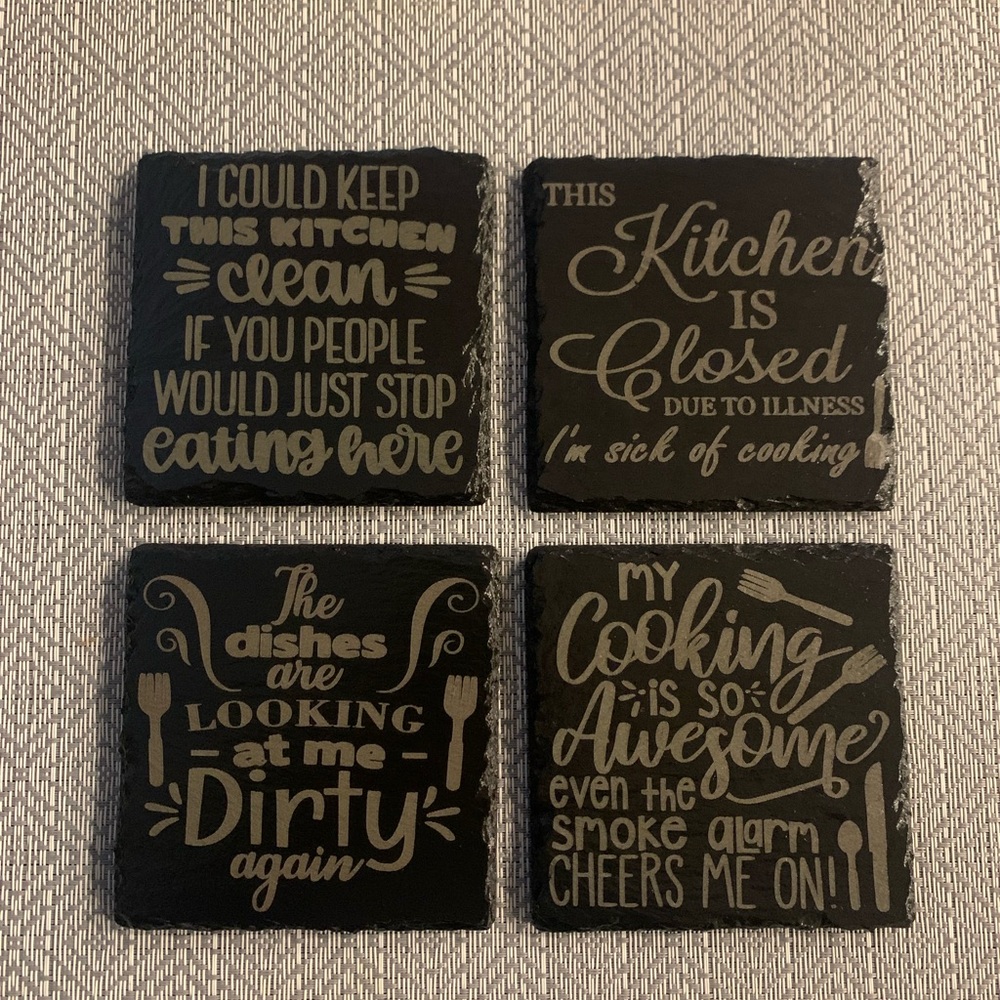 Slate coasters handmade